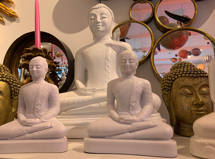 Buddha Statues –  Seated Buddha Statue –  White Buddha –  Ceramic Statue