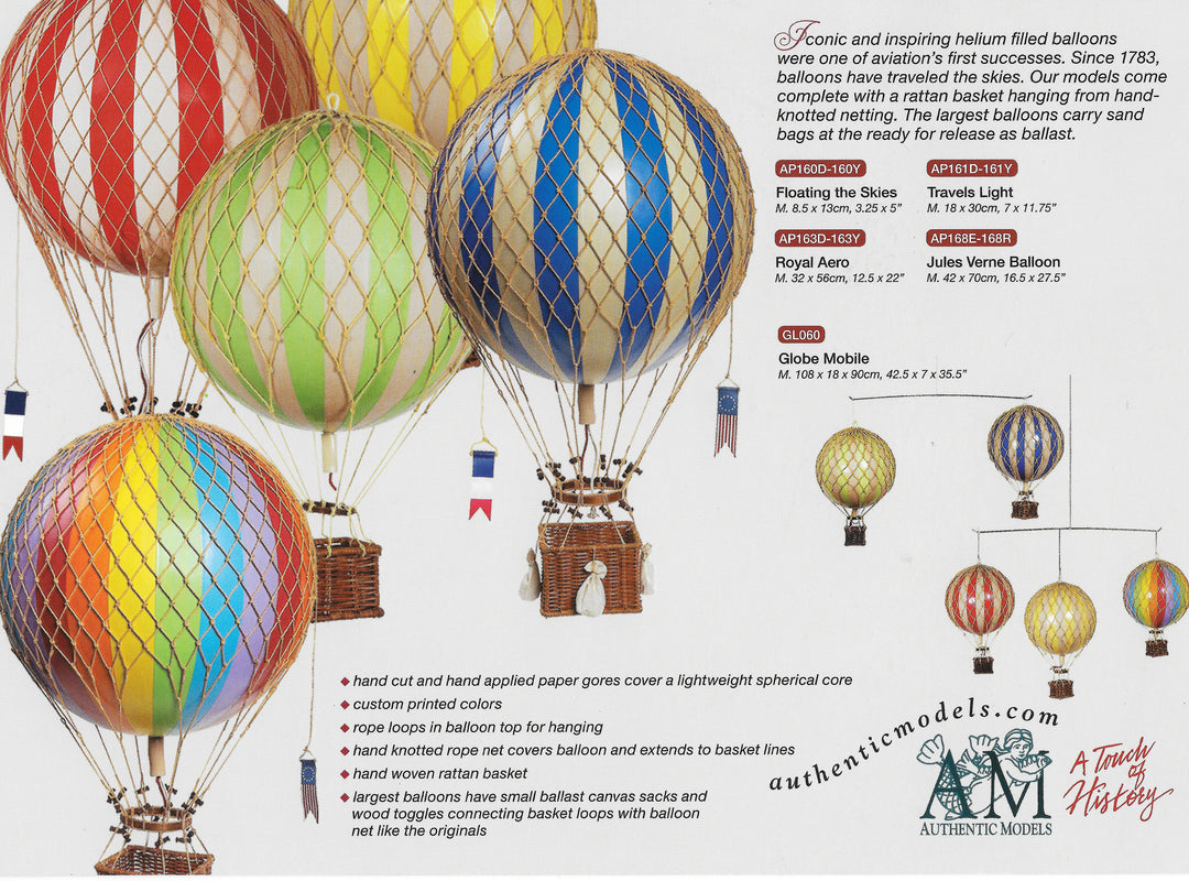 Red  Hot Air Balloon, Vintage Hot Air Balloon Model, Small Balloons