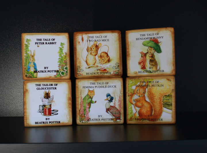 Peter Rabbit Wooden Baby Name Blocks – Beatrix Potter's 23 Story Block Tales