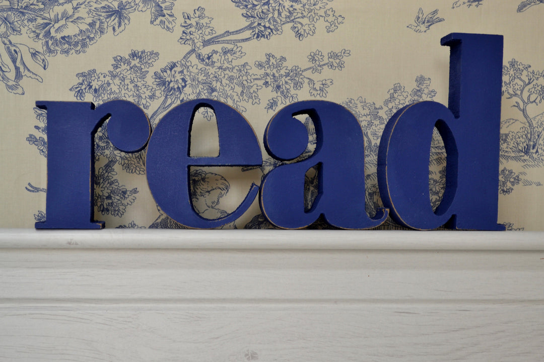 READ, 3D Wooden Letters:  Hand Distressed Wooden Letters