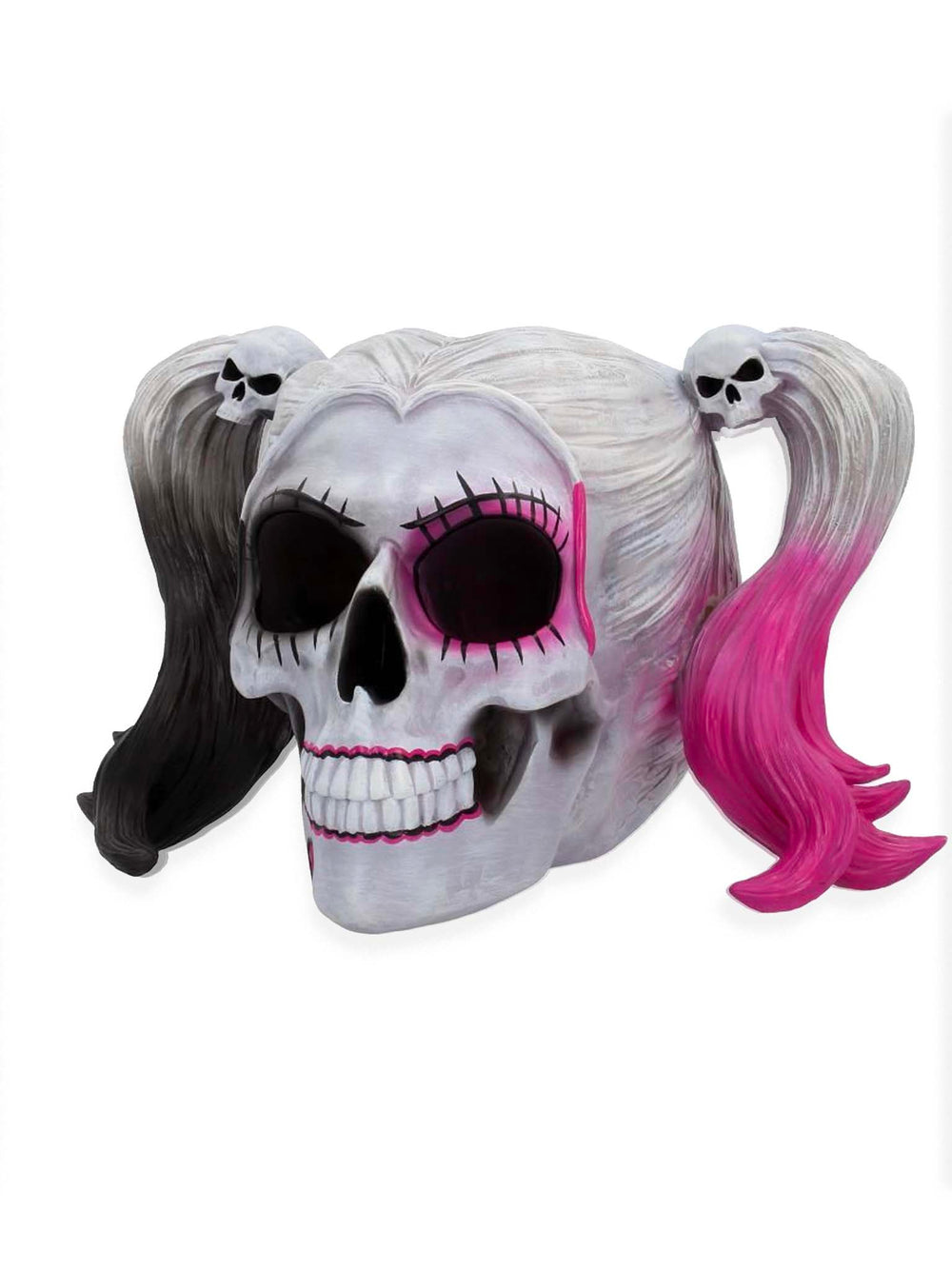 Little Monster Pigtailed Troublemaker Skull, Harley Quinn Skull, Decorative Skull
