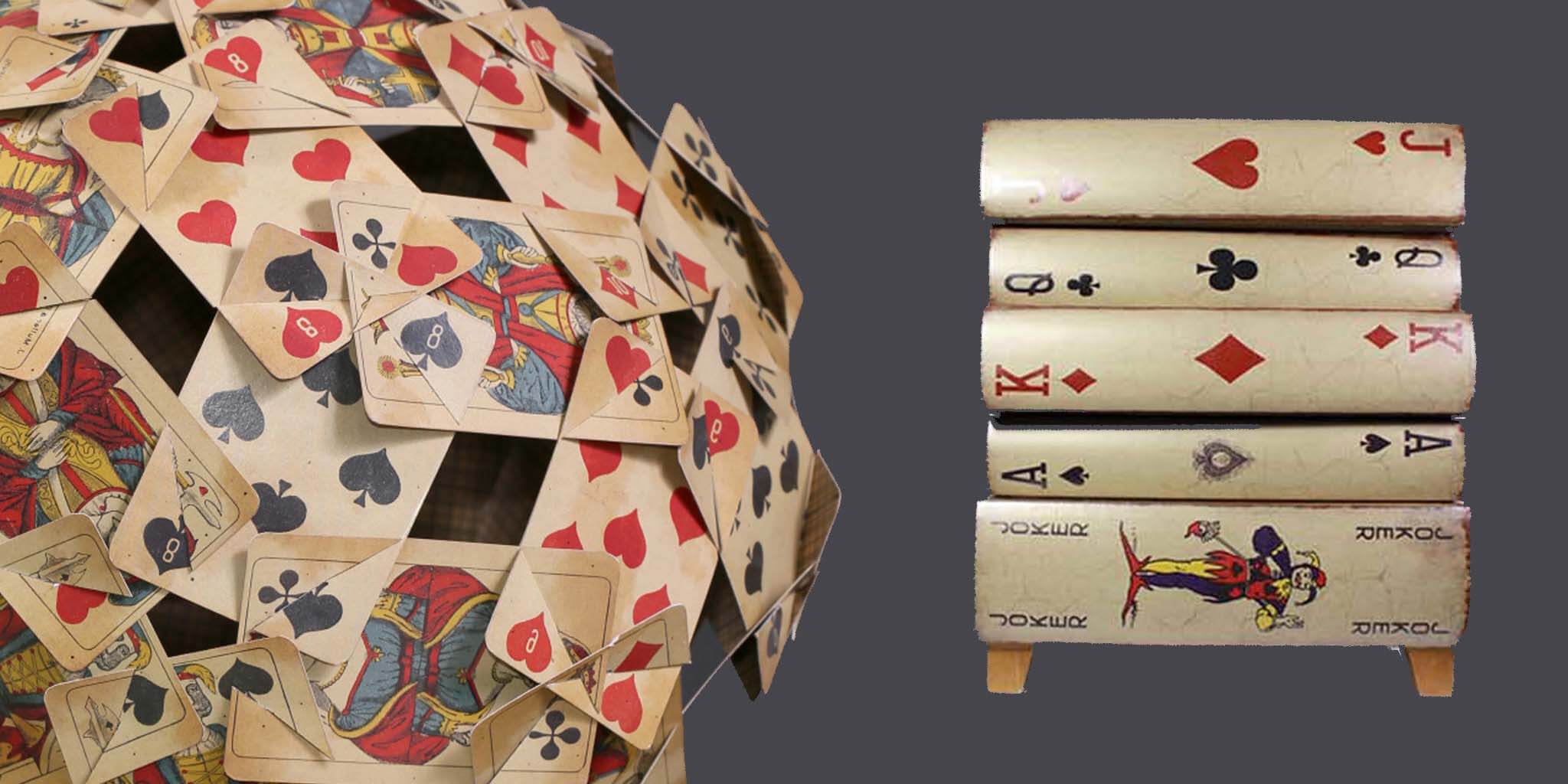 3D Playing card home decor, wall arts, pictures, book boxes, cabinet, furniture, Playing Card Decks 