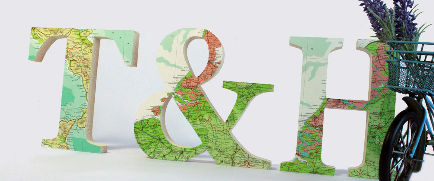 Wanderlust Map, World Globe, Atlas and map wooden letters, map wedding gifts 