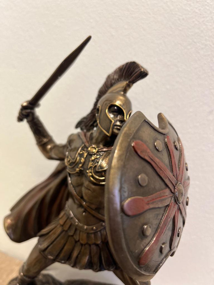 Greek Hero Achilles Holding Sword and Shield