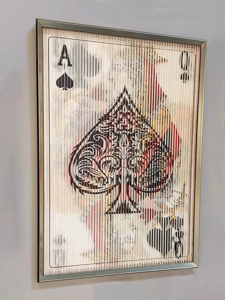 large Ace of spade card picture wall art, three pictures of King, Queen and Ace