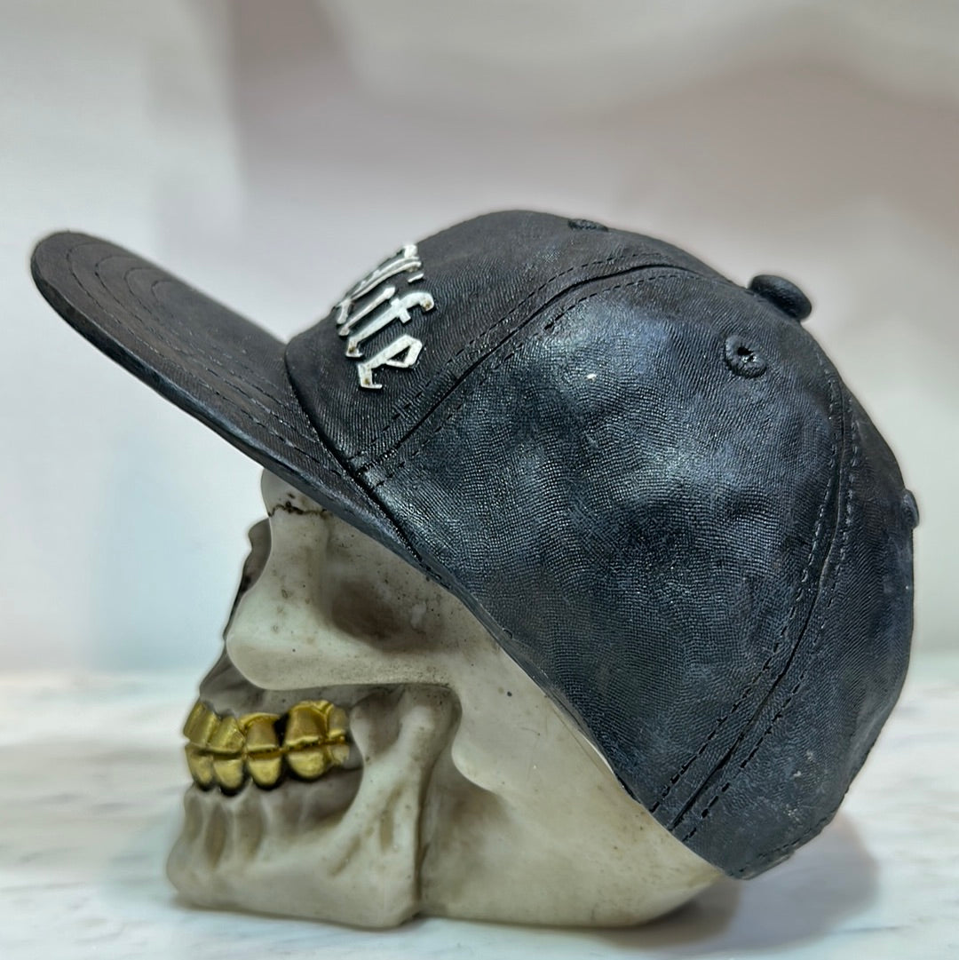 Thug Life Skull,  with Gold Teeth and Baseball Cap Figurine