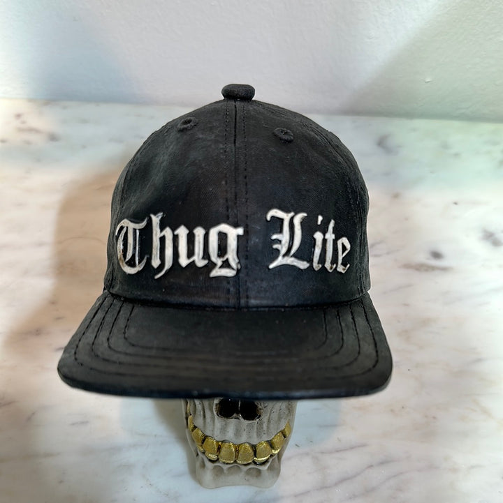 Thug Life Skull,  with Gold Teeth and Baseball Cap Figurine