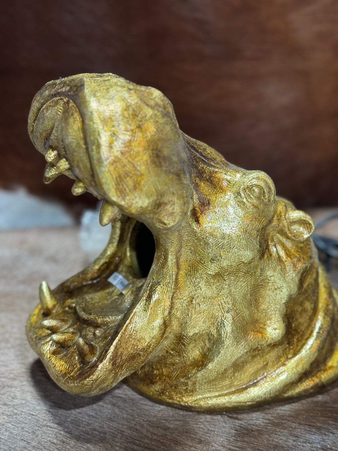 Gold Hippo Table Lamp