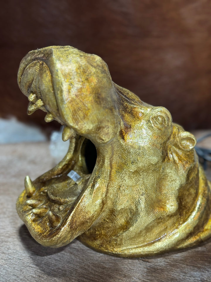 Gold Hippo Table Lamp