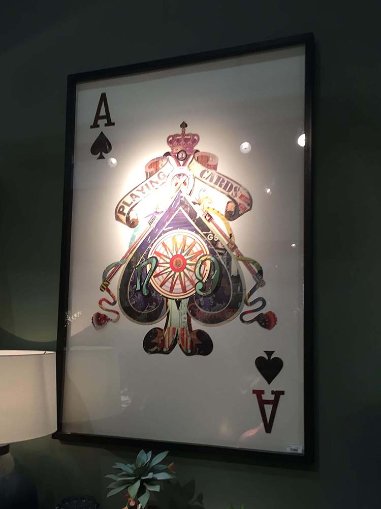 Ace of Spade Framed Wall Picture, Ace Card Picture Framed