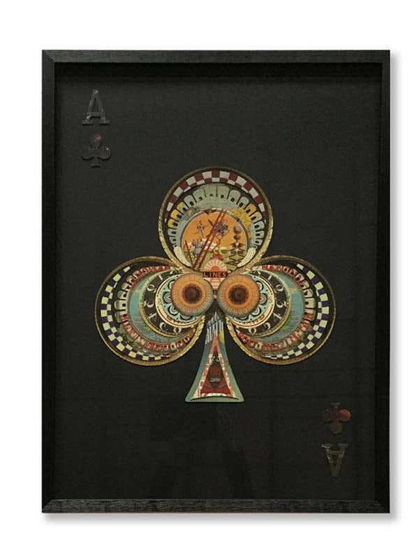 Ace of clubs 3D art black background