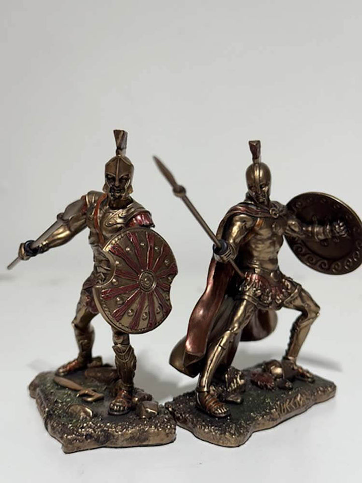 Trojan Prince Hector Fighting the Greek Hero Achilles Sculptures, Pair, Large