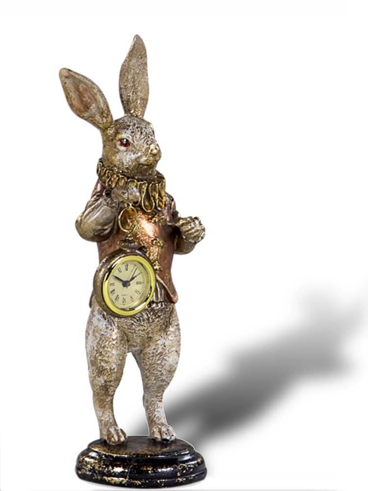 The White Rabbit Clock Gold, Alice In Wonderland 