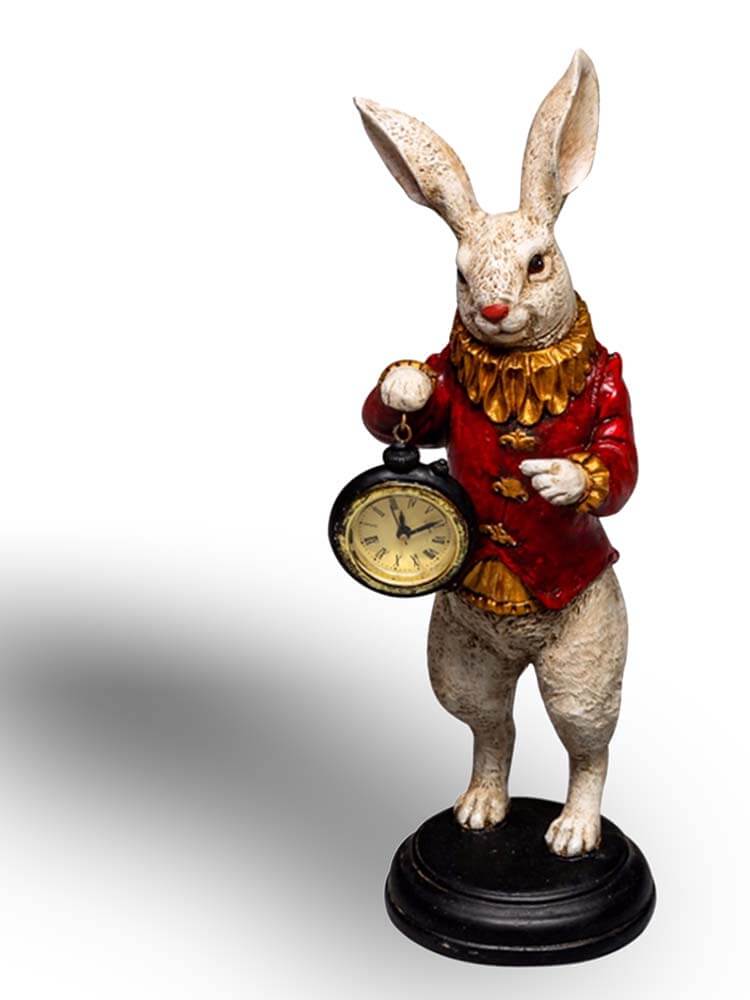 White Rabbit Figure, Rabbit holding a Clock, 35cm – Dutch Hospital ...