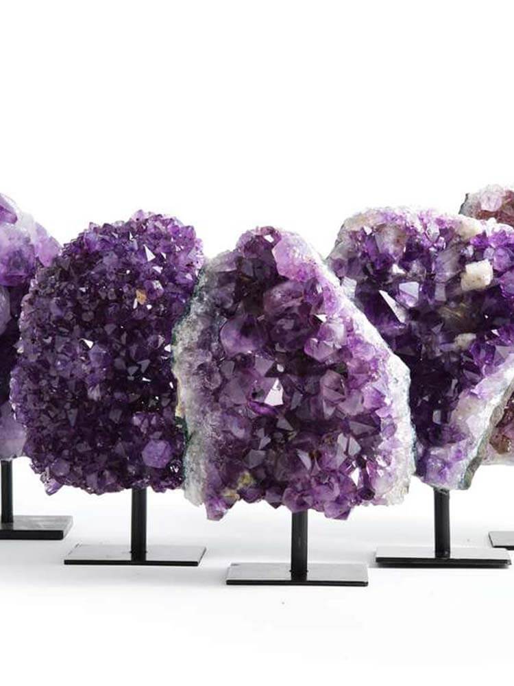 Amethyst crystal clusters purple stone for protection
