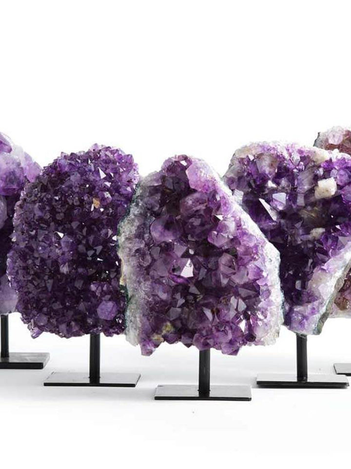 Amethyst crystal clusters purple stone for protection