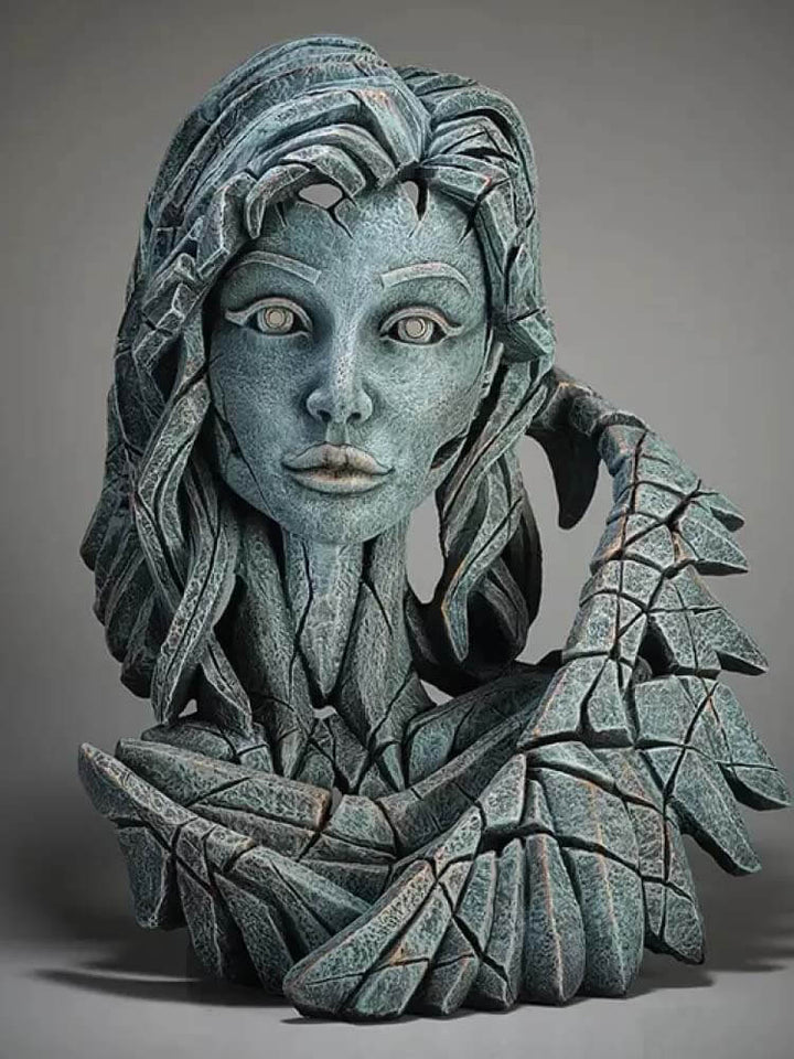 Angel Bust Teal colour by Edge Sculpture, The Dutch Hospital Milton Keynes
