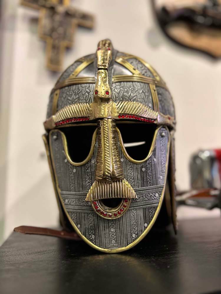 Anglo-Saxon Helmet, Sutton Hoo Warrior Helmet, Historical Replica