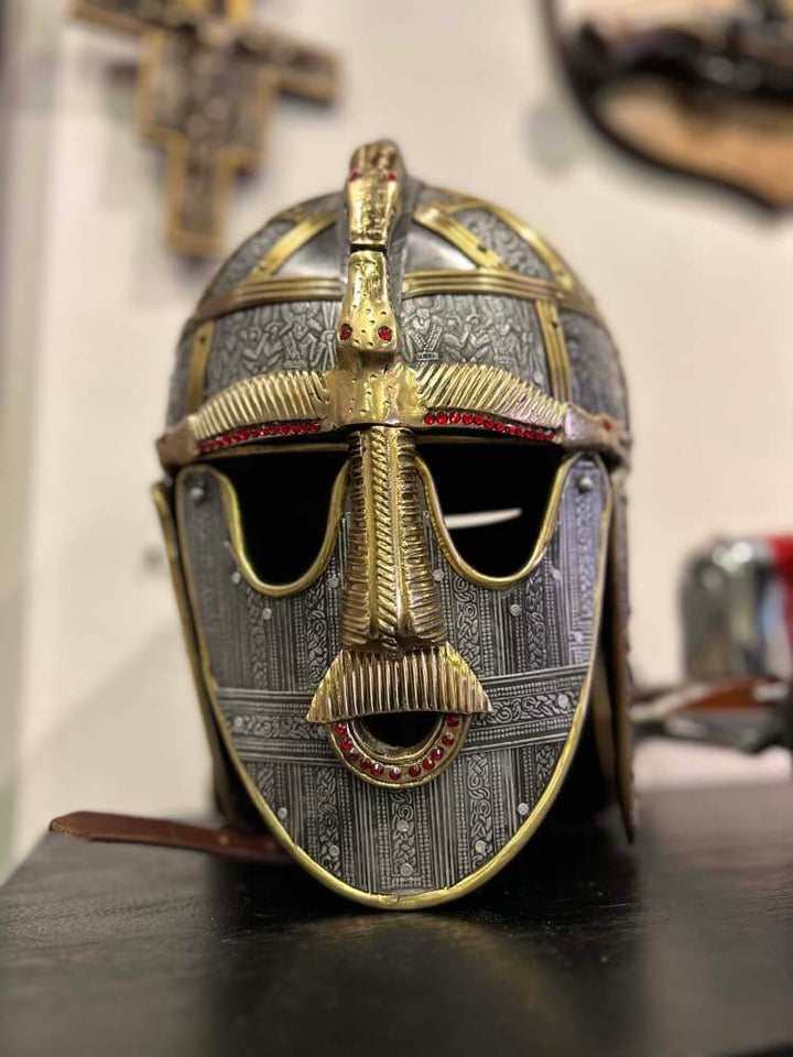 Anglo-Saxon Helmet, Sutton Hoo Warrior Helmet, Historical Replica