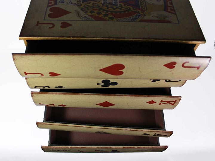 Playing Card Chest of Drawers, Alice in Wonderland Wonky Cabinet