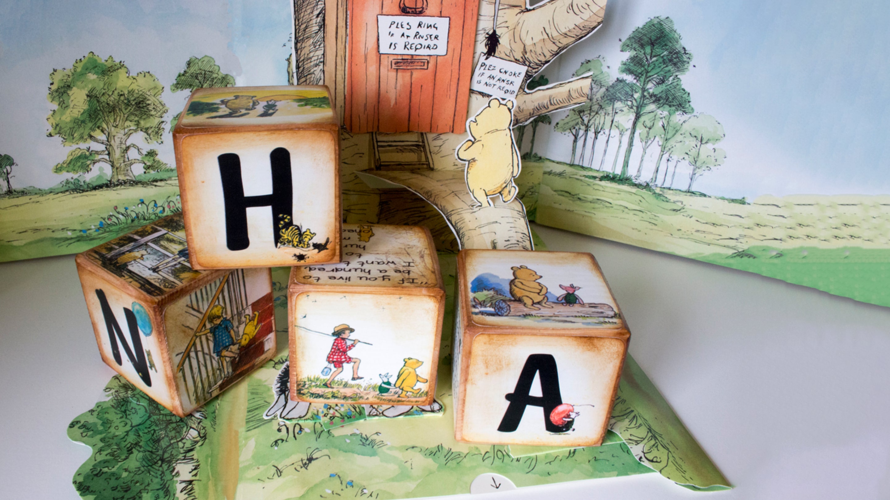 Handmade baby blocks, wooden baby toys, Winnie the pooh blocks, personalised wooden name letters, baby nursery wall prints