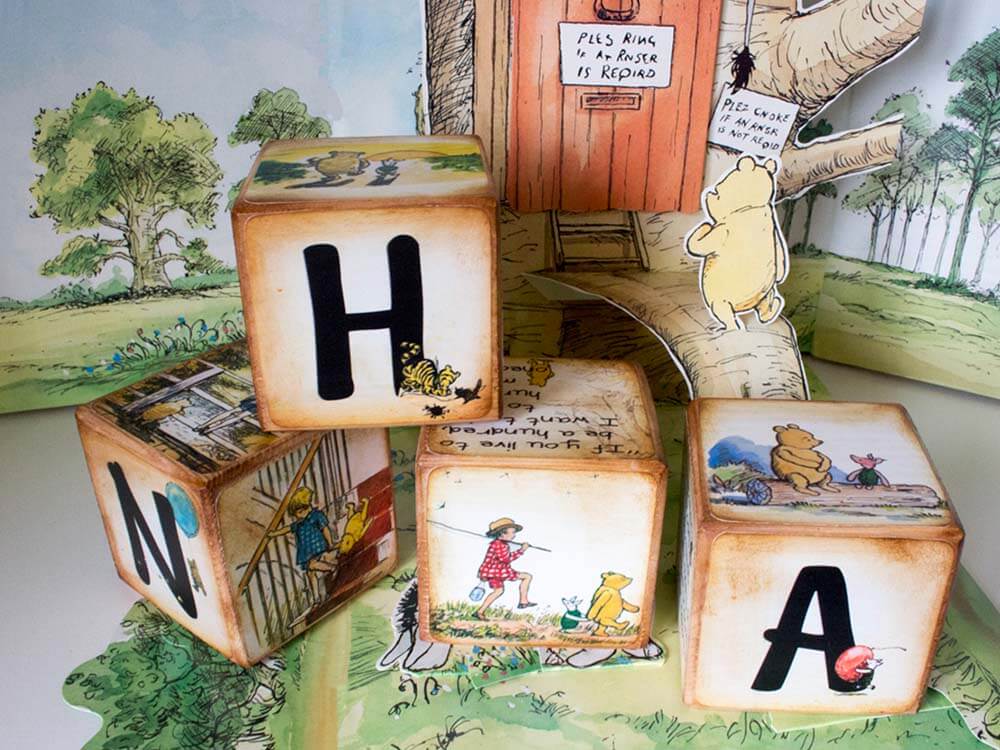 Winnie the pooh, Eco-friendly wooden toys, Hand-printed wooden letters and baby blocks, Heirloom wooden toys