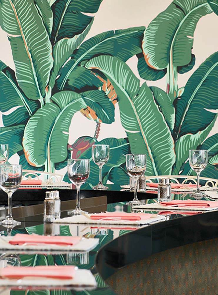 Martinique wallpaper, Beverly Hills Hotel wallpaper, Jungle Palm wallpaper, Don Loper wallpaper