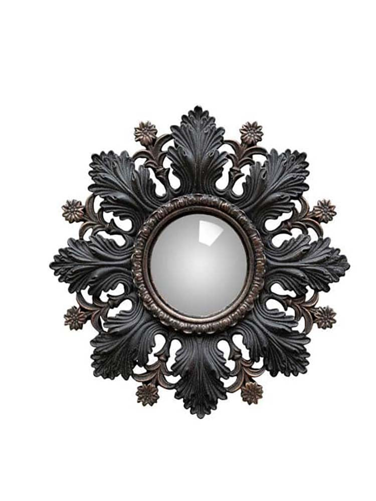 Set of 9 Ornate Antique Black Framed Mirrors
