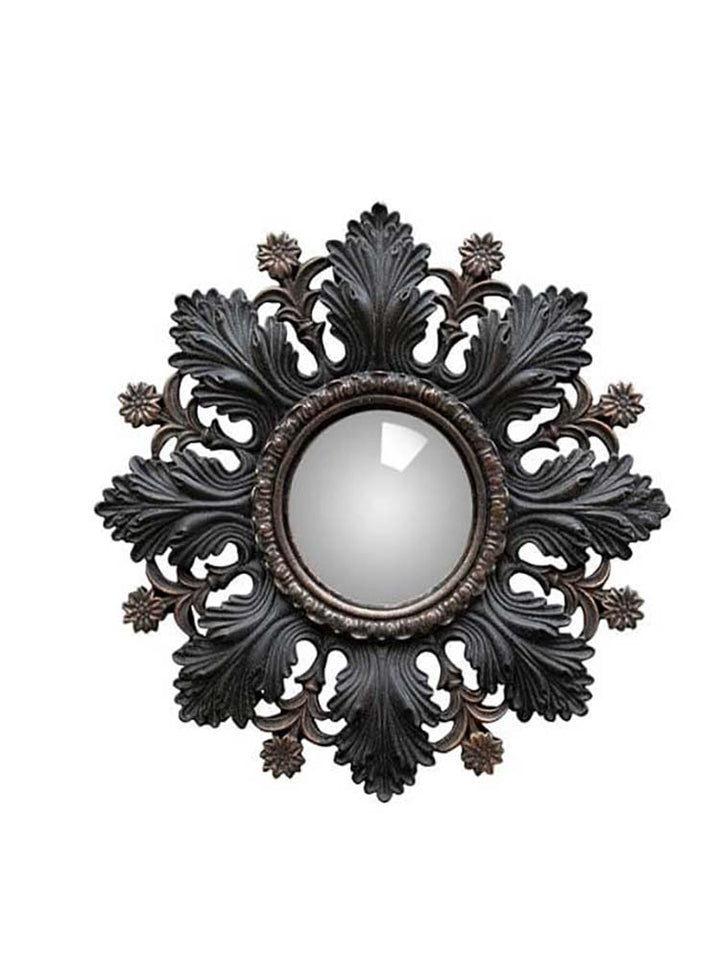 Set of 9 Ornate Antique Black Framed Mirrors