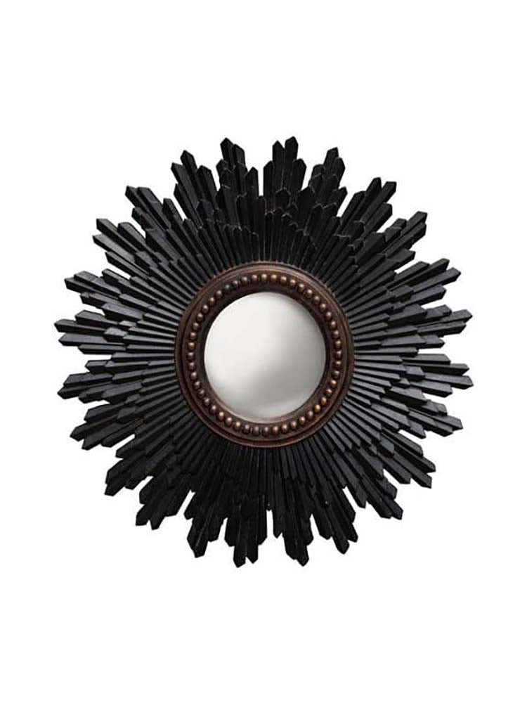 Antiqued Black Finish ornate mirror