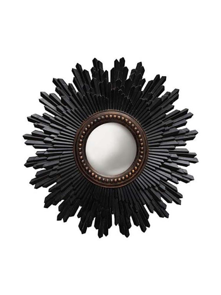 Antiqued Black Finish ornate mirror
