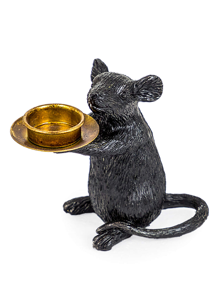 black mouse candle stick holder