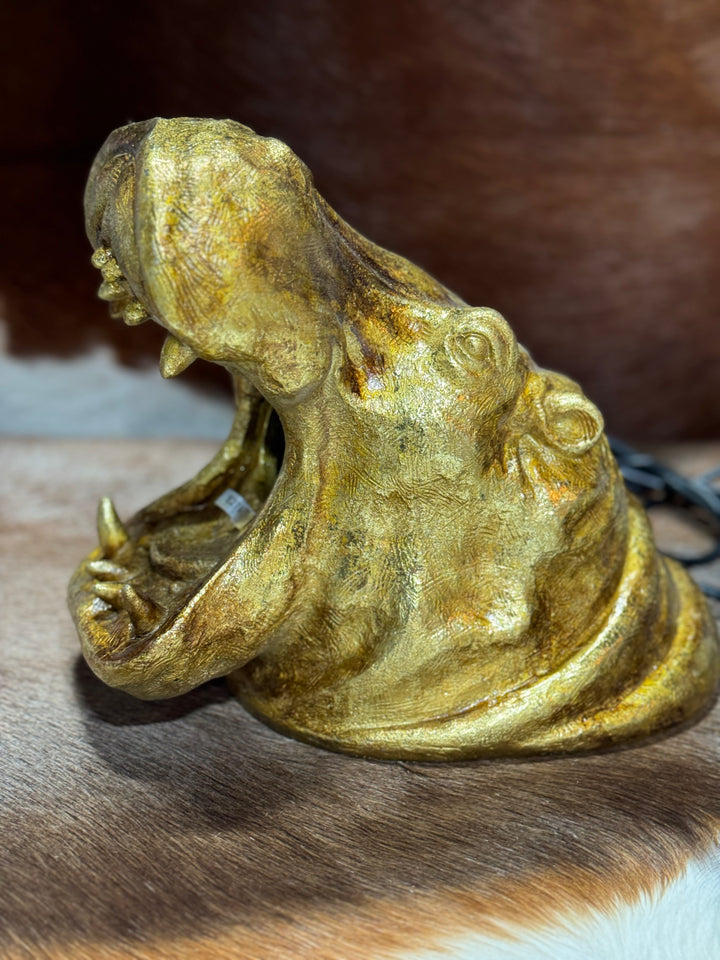 Gold Hippo Table Lamp