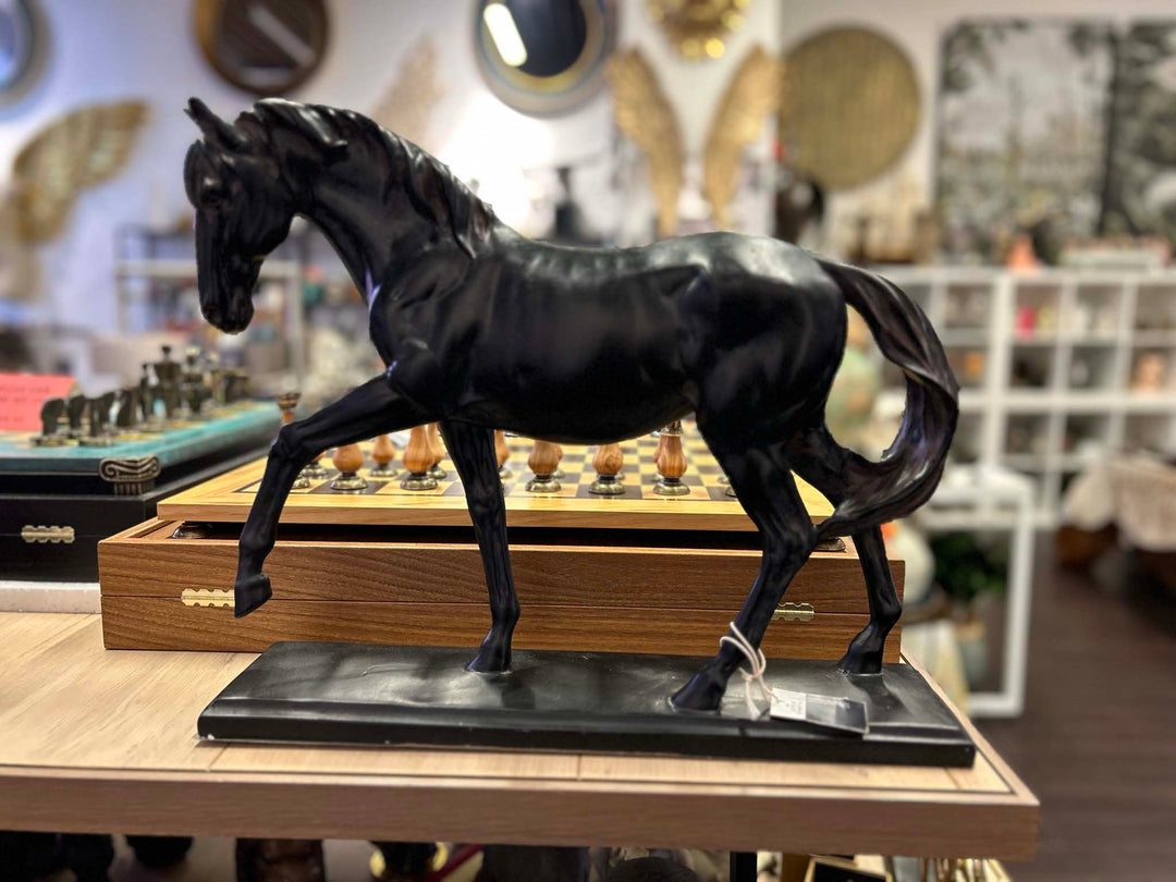 Horse sculpture, Antique black prancing Horse on Base, Prancing Horse on Base, Animal Sculpture, Black Horse, prancing-horse-on-base-black-horse-sculpture-animal-decor