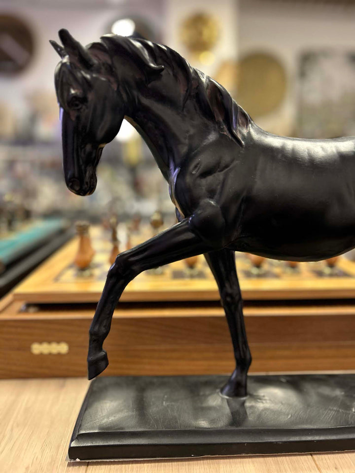 Horse sculpture, Antique black prancing Horse on Base, Prancing Horse on Base, Animal Sculpture, Black Horse, prancing-horse-on-base-black-horse-sculpture-animal-decor