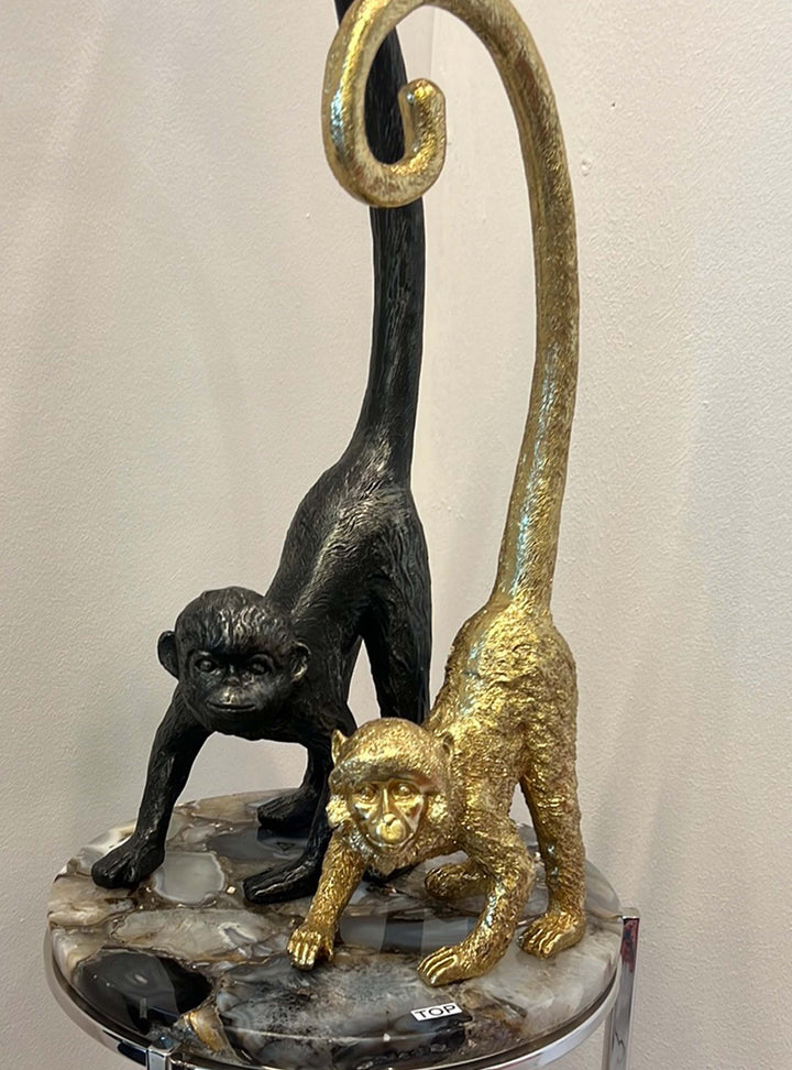 Gold Monkey Sculpture, Tall Tail Monkey Figure