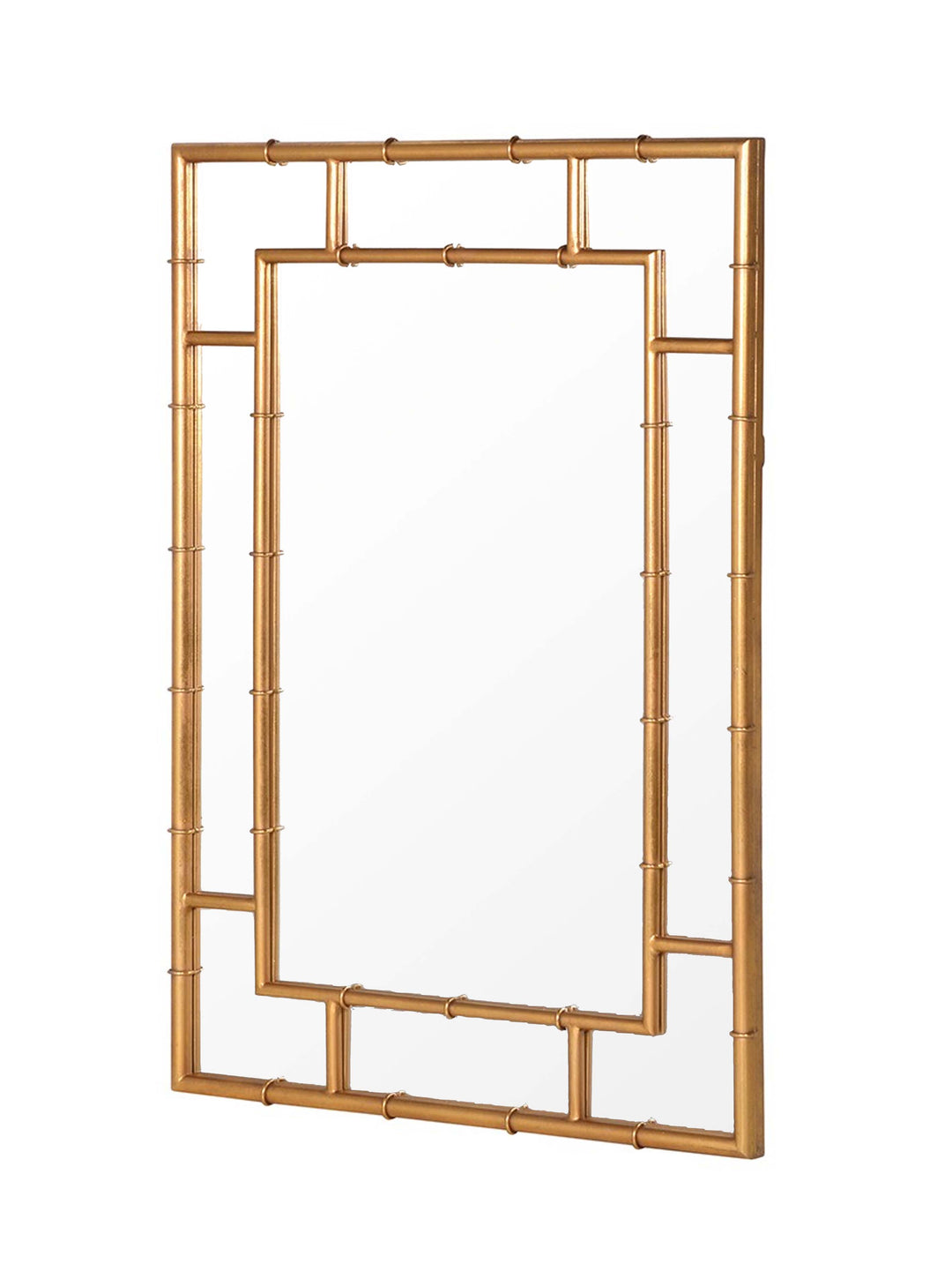 rectangle Bamboo wall mirror, Faux gold bamboo mirror 