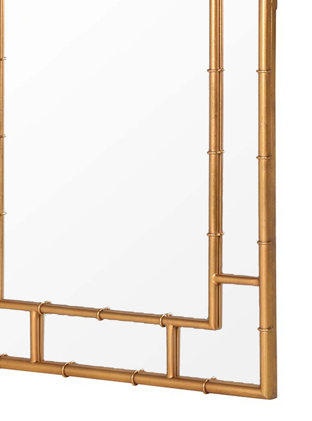 large faux Bamboo wall mirror gold