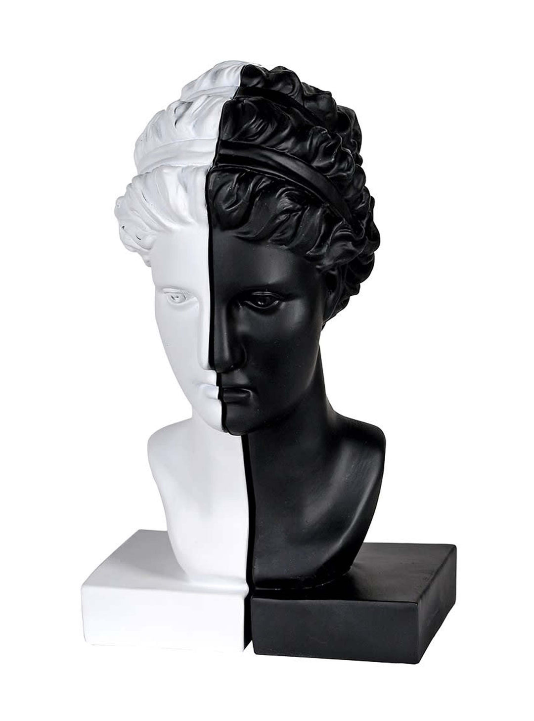 Female Bust Bookends, Black and White Female Bust Bookstand