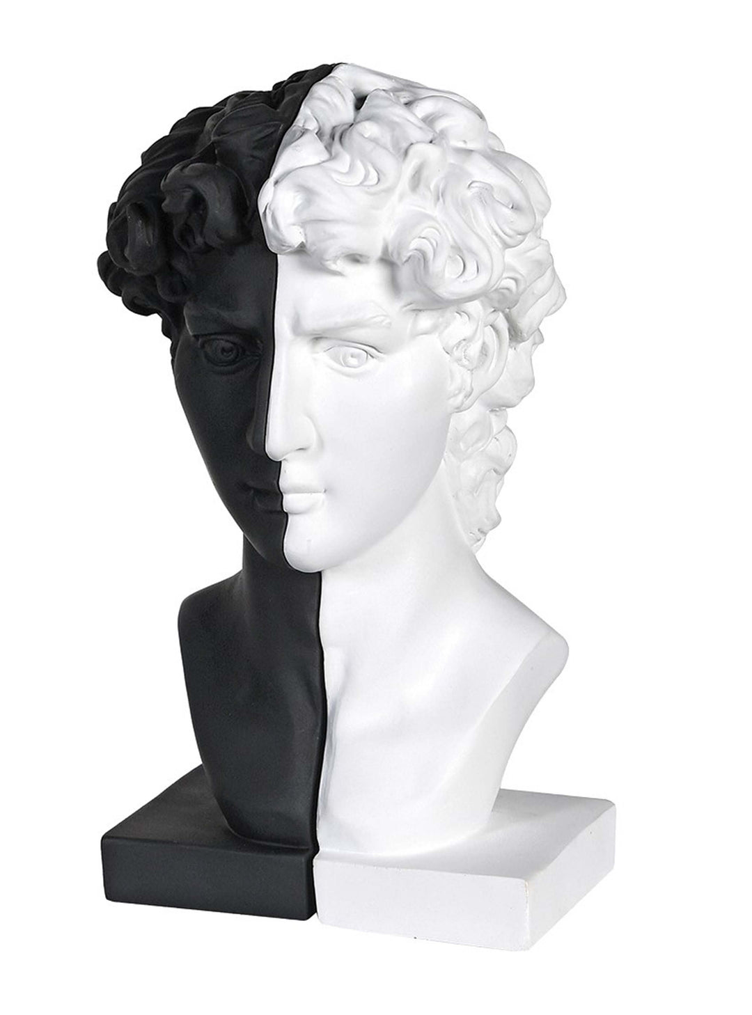 Male bust, bookends, black and white male head bookends