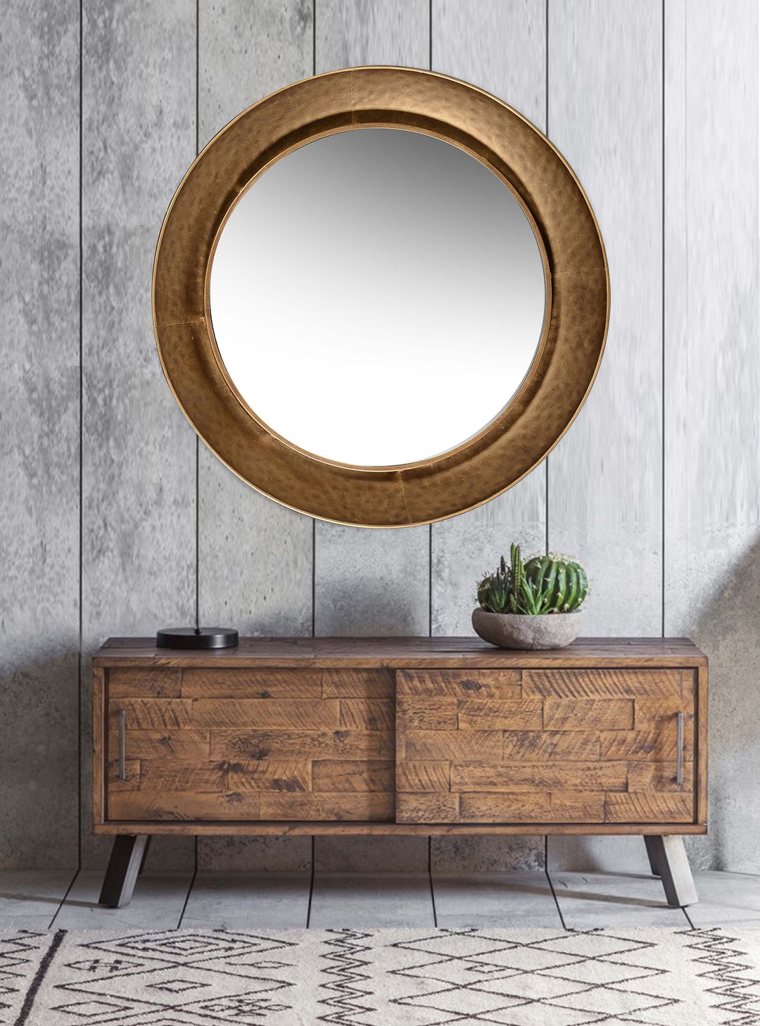 round scoop  wall mirror