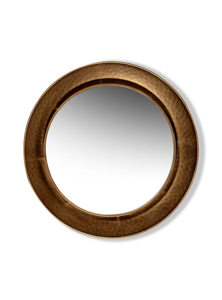 Bronze finish round wall mirror