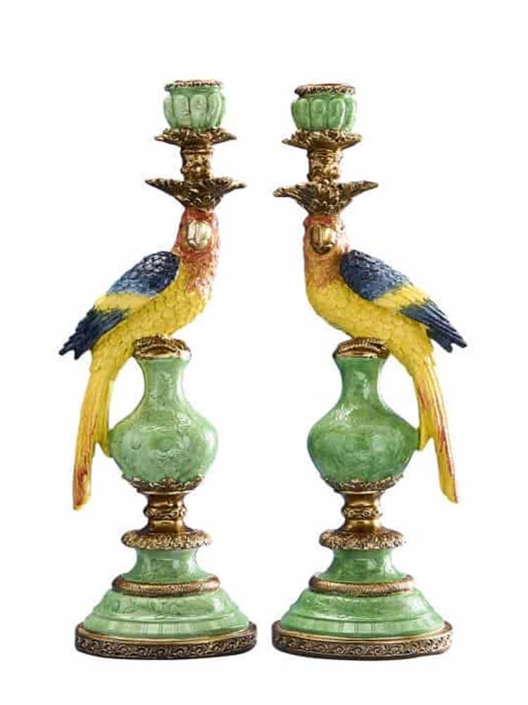decorative parrot candle holders