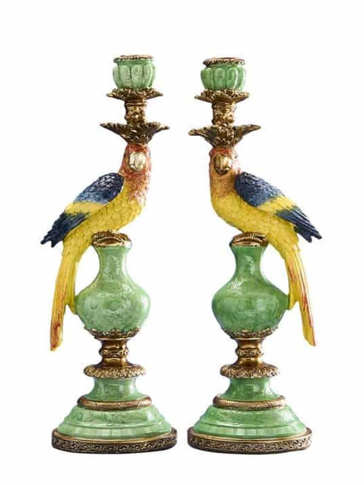 decorative parrot candle holders