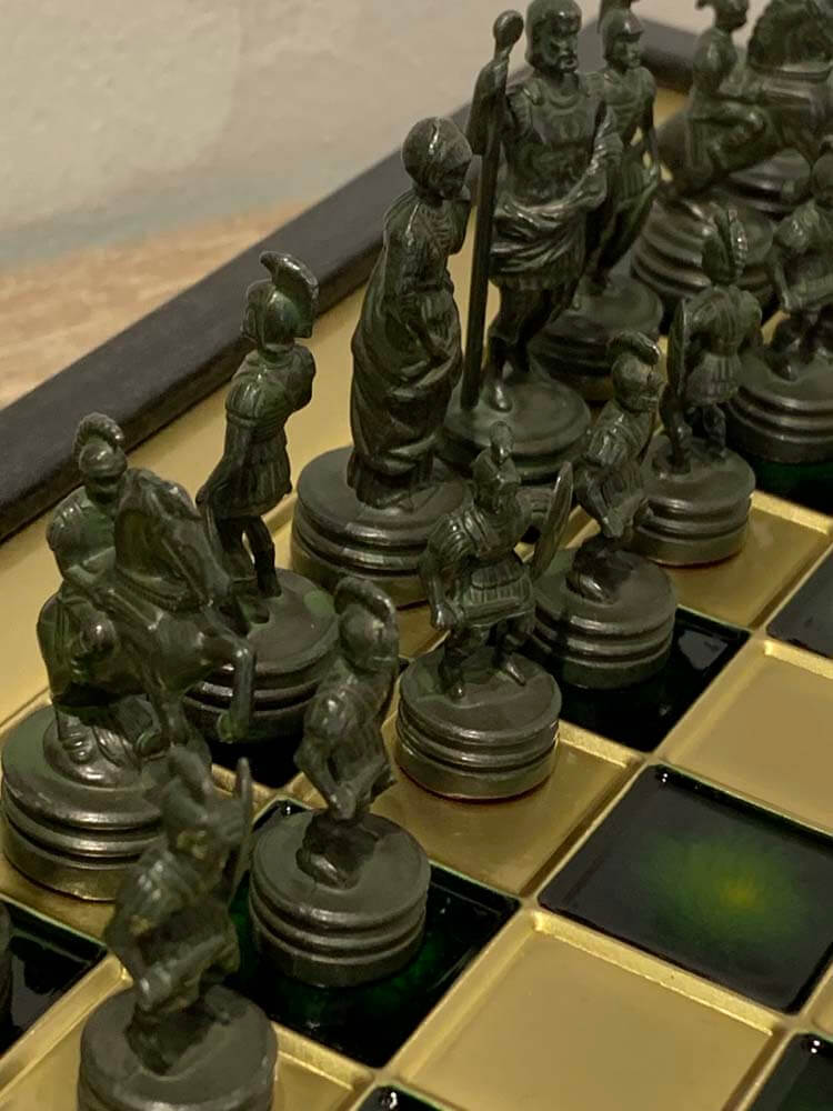 Metal Chess Set ,Greek Roman Period Chess Pieces, 30cm