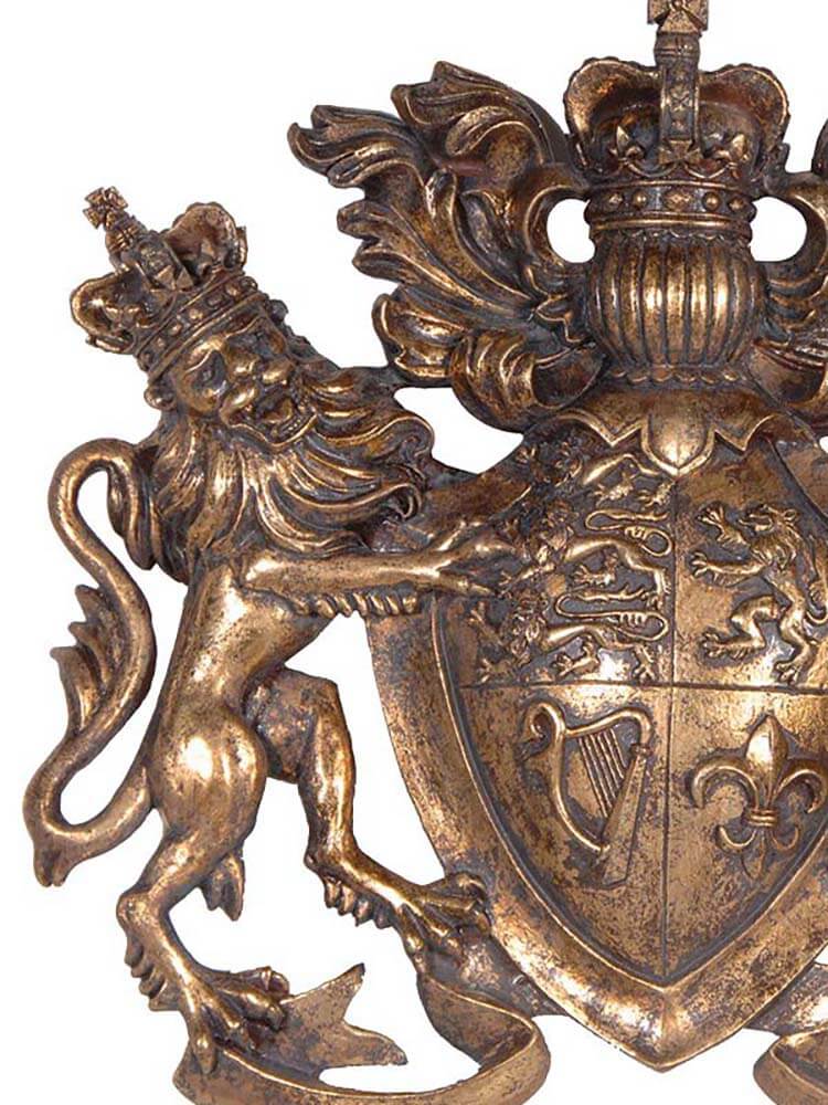 Heraldic wall art, Coat of arms plaque ,Brass Coat Of Arms Wall Plaque
