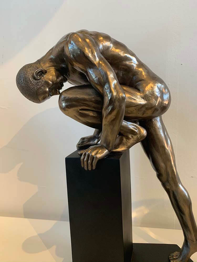 Man sculpture, "Body Talk" Collection bronze plated 