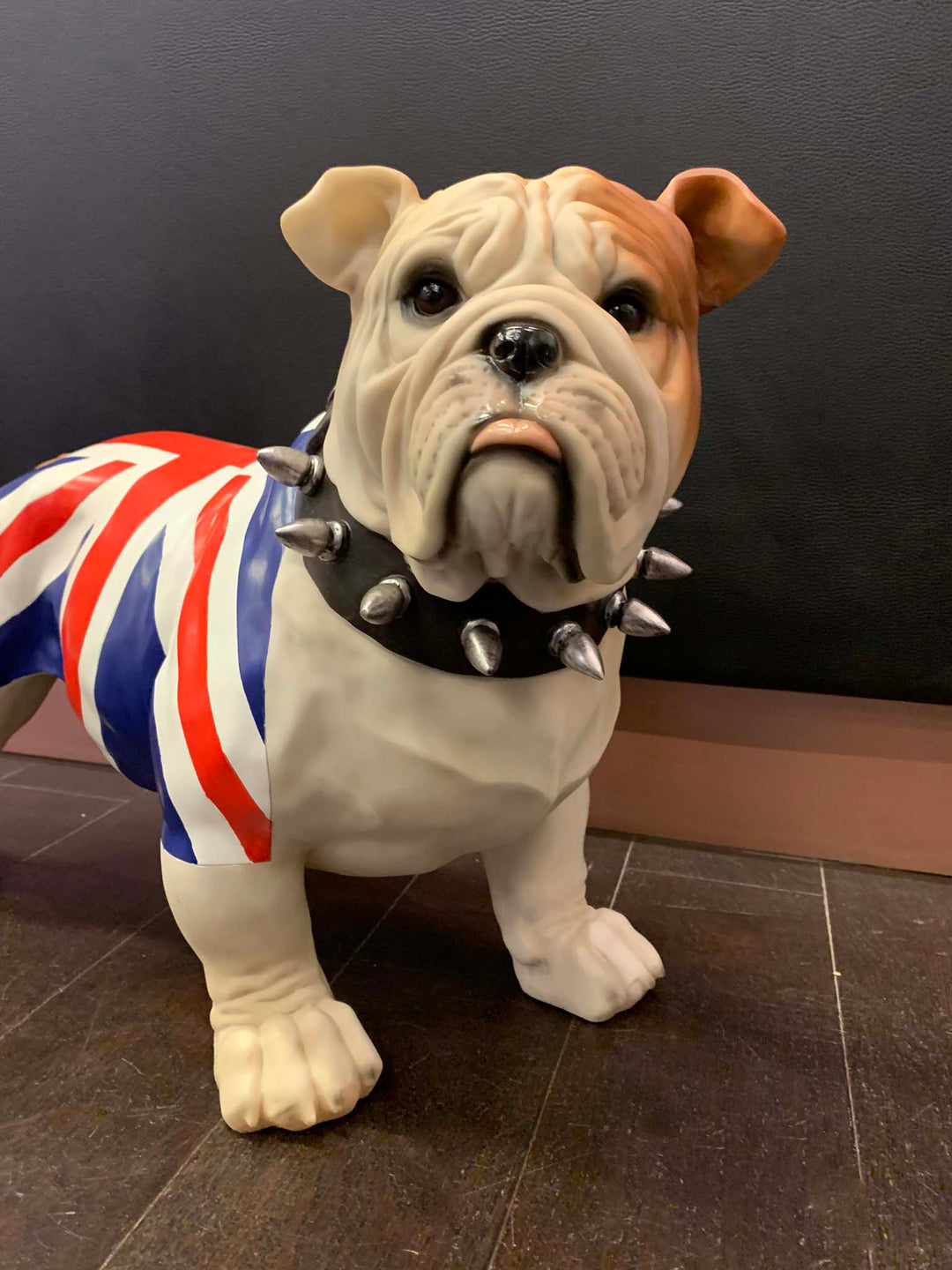 English bulldog draped in the Union Jack