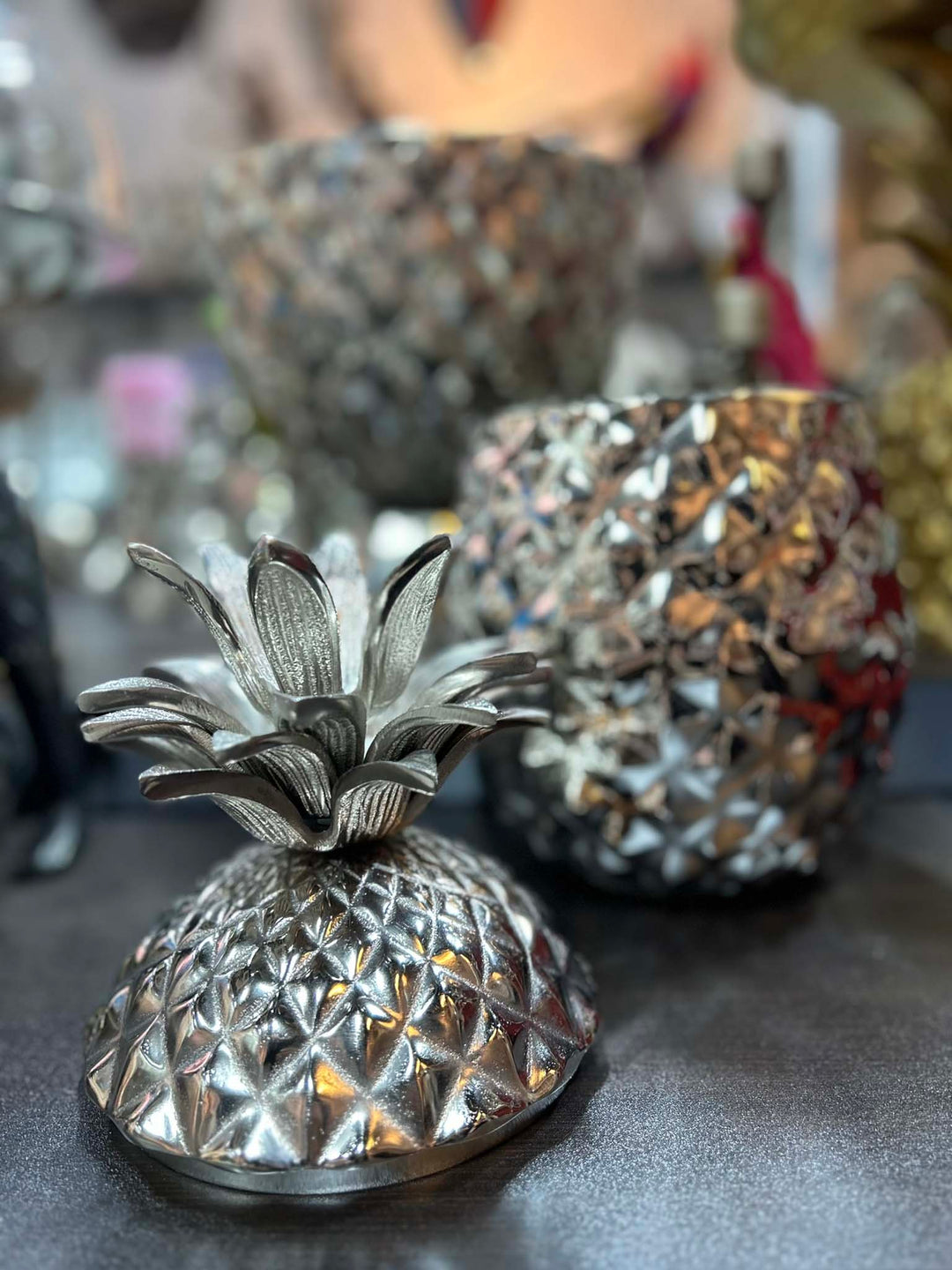 silver pineapple decor 