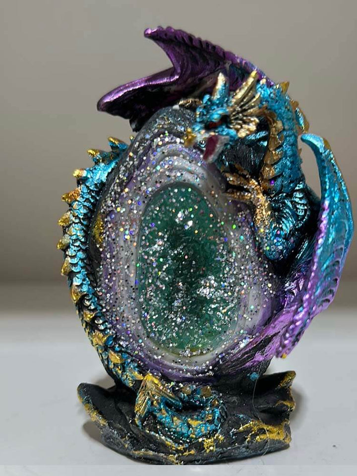 Dragon and dragon egg crystal ornaments figurines